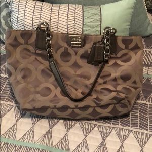 Coach Silver Poppy Tote